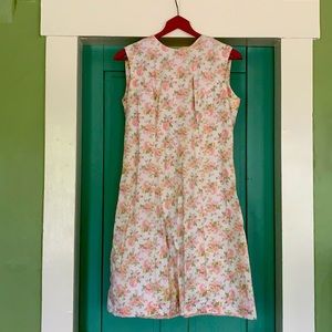 Homemade Cotton Floral Sleeveless Dress (Pink)